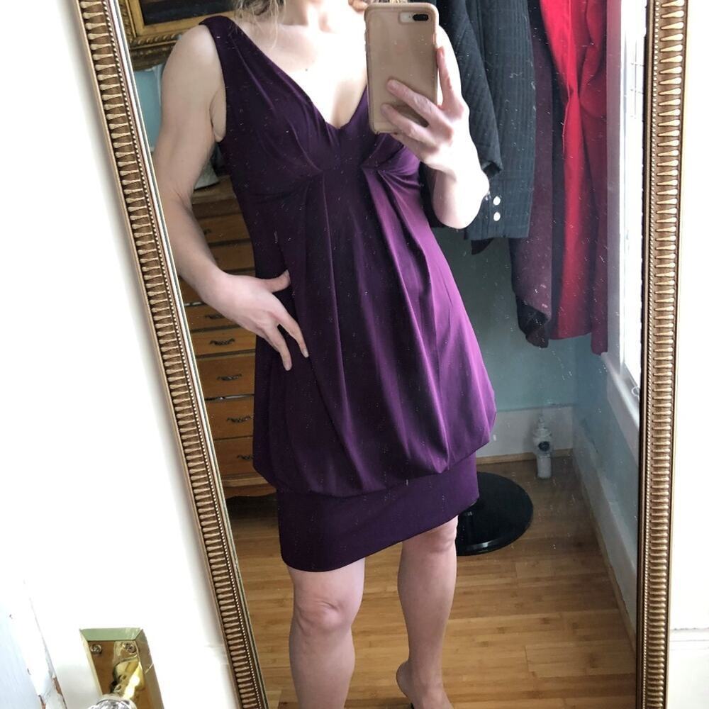 Eliza J Draped Back  Missy Mini Dress in Purple Size 4